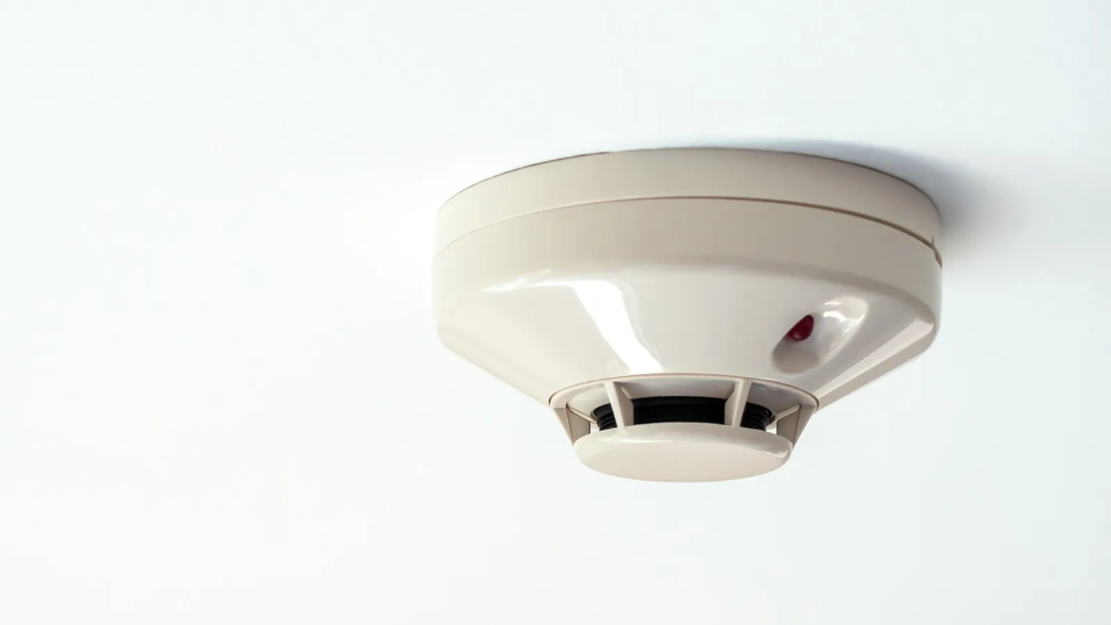 Detector de humo instalado en el techo de una vivienda